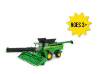 Image of a 1/32 scale John Deere S7 800 Toy combine and header set.