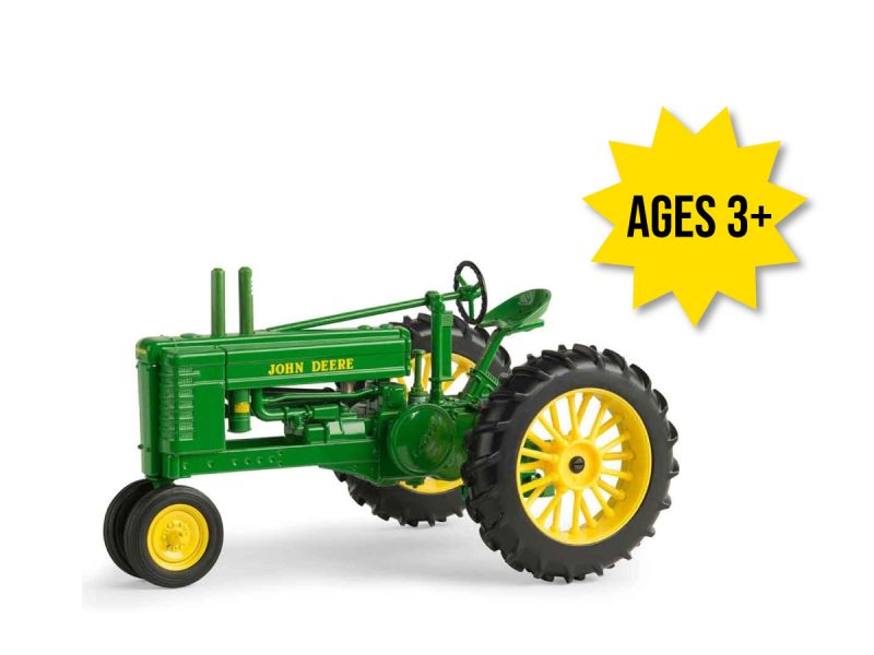 Image of the 1/16 scale John Deere Early Styled B replica play toy tractor.