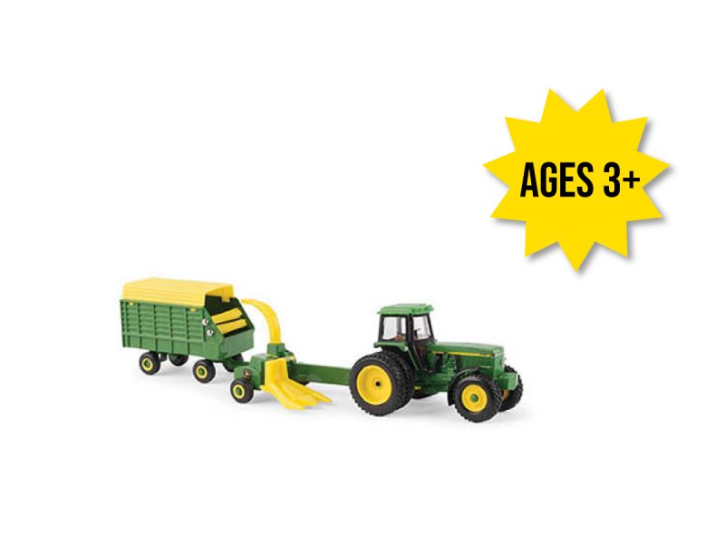 Image of the 1/64 scale John Deere Replica Play Forage Harvesting toy set.