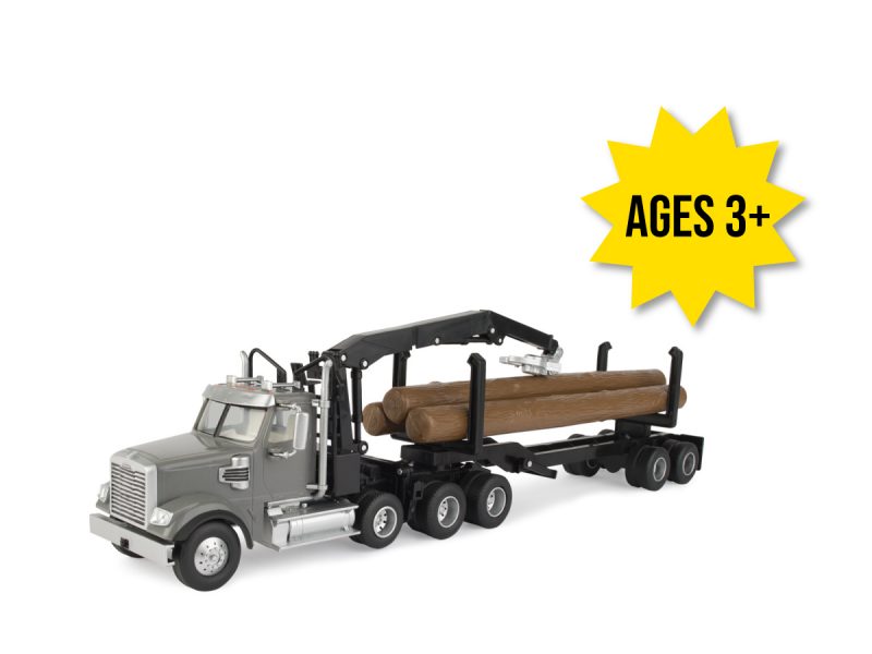 Image of the 1/32 scale Freightliner logging toy semi truck.