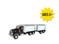 Image of the 1/16 scale John Deere Big Farm Grain Truck Semi with Grain trailer toy set.
