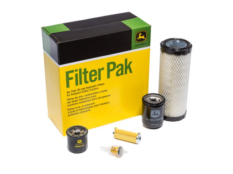 Image of the LVA21036 John Deere Filter Pak and the included filters.