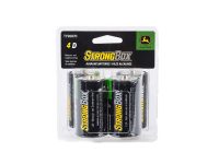 Image of the John Deere 4 pack of D size StrongBox batteries.