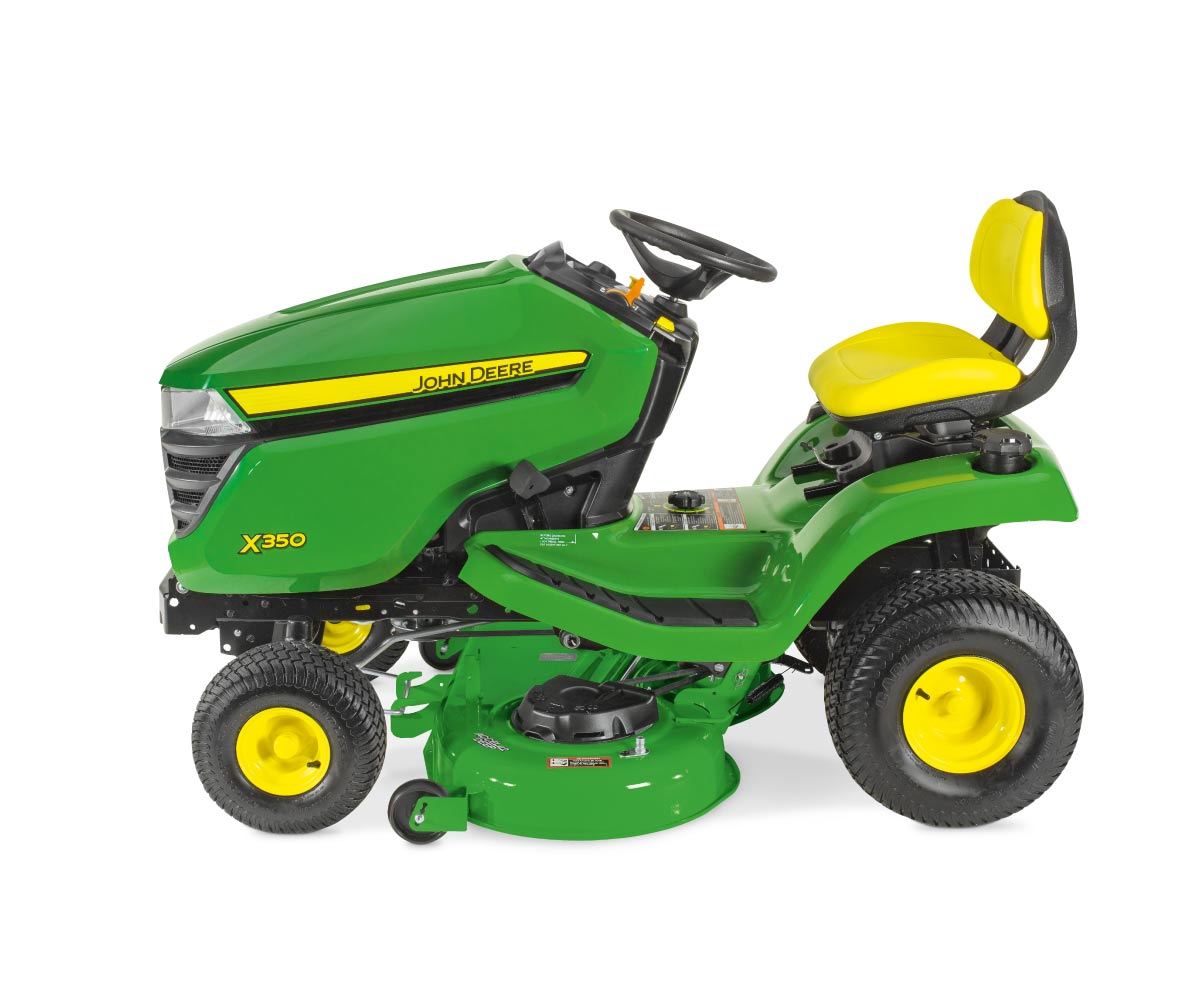 John-Deere-X350-Riding-Lawn-Mower-3 Image of the John Deere X350 riding lawn tractor.