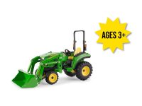 Image of the 1/16 Scale John Deere 2038R with 220R Loader replica play toy.