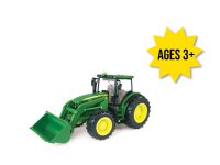 Image of the 1/16 scale Big Farm John Deere 6120R toy tractor with loader.