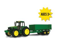 Image of the 1/16 scale John Deere Big Farm 7430 toy tractor with dumping wagon play set.
