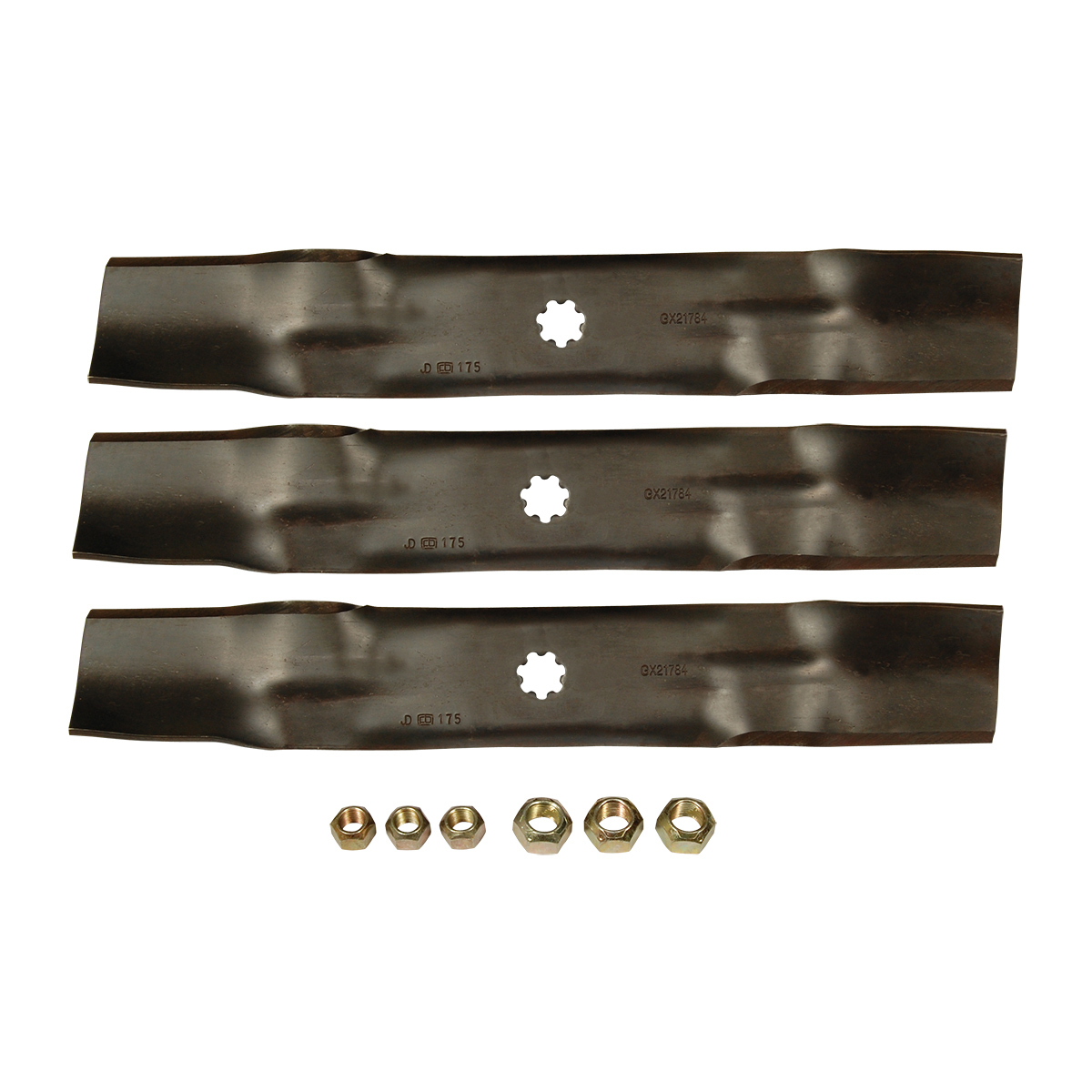 Caltric Mulching Blades (4-Pack) W/ Nuts For John Deere Z225 Z235 42