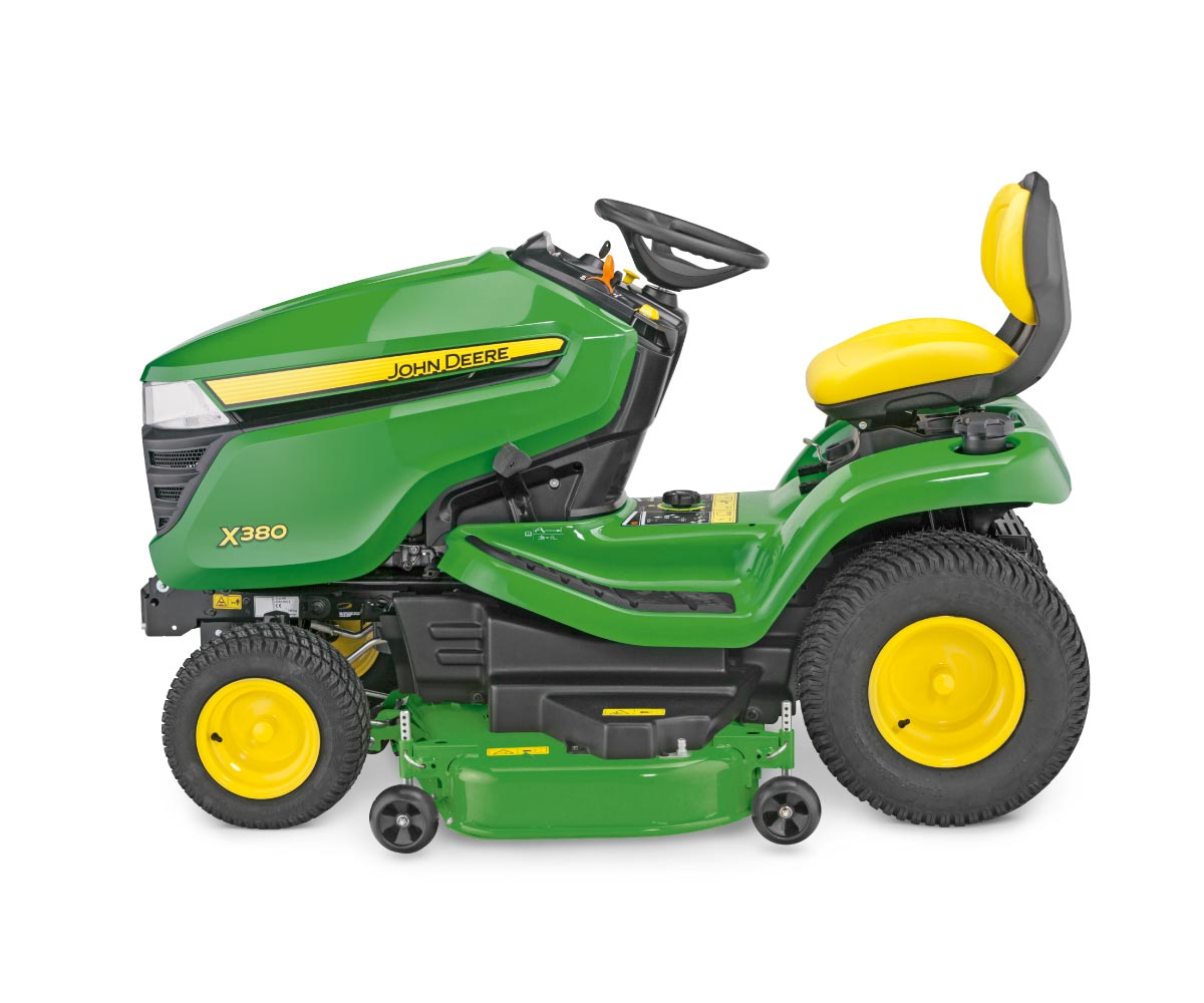 John-Deere-X380-Riding-Lawn-Mower-3 Image of the John Deere X380 riding lawn tractor.