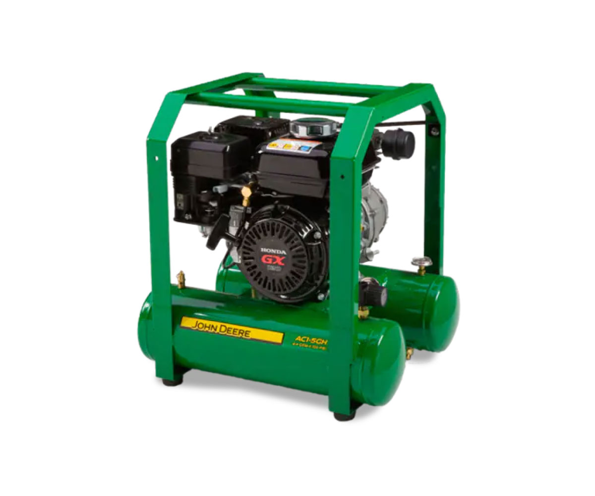 AC1-5GH-John-Deere-Single-Stage-Air-Compressor Image of the 5-Gallon John Deere Single Stage Air Compressor.