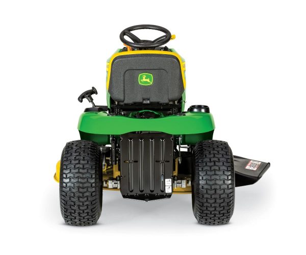 Image of the John Deere S100 riding lawn tractor.