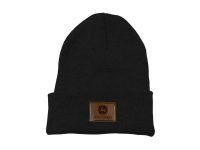 Image of the Cuffed Black Knit John Deere Beanie.