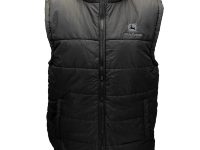 John Deere Black Polyfill Zipper Vest