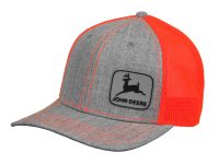 John Deere Rubber Patch Cap in Blaze Orange and Charcoal
