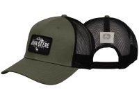 John Deere Olive and Black Cap with Black Suede Logo and Mesh Back