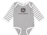 Grey & White John Deere Onesie