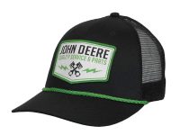 John Deere Black Cap with Retro John Deere Quality Parts and Service Patch
