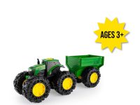 Image of the John Deere Monster Treads toy tractor with wagon set.