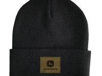 Black Lined John Deere Beanie with Patch