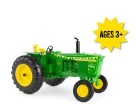 Image of the 1/16 scale John Deere 4020 Replica Play toy Tractor with happy birthday styling.