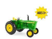 Image of the 1/16 scale John Deere 4020 Replica Play toy Tractor with happy birthday styling.