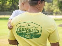 Image of the back of LP80064 the John Deere label sign T Shirt.