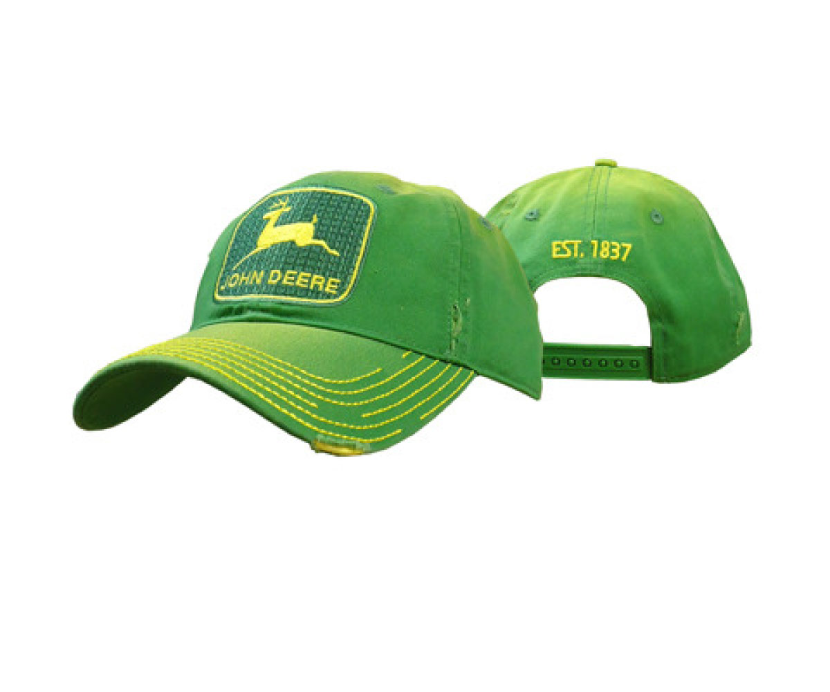 LP48321-distressed-green-hat-1 Image of the John Deere distressed green hat.