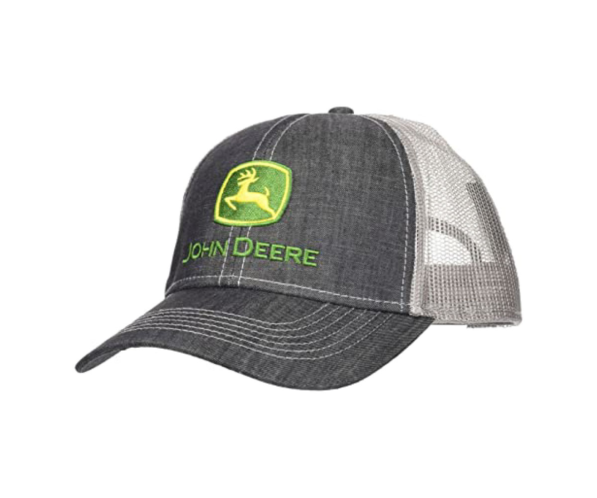 LP67049-Charcoal-Denim-Classic-Hat-1 Image of the John Deere Charcoal and denim classic hat.