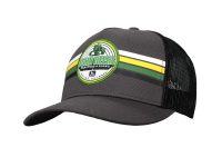 Image of the John Deere Unisex Charcoal striped hat with retro sign patch.