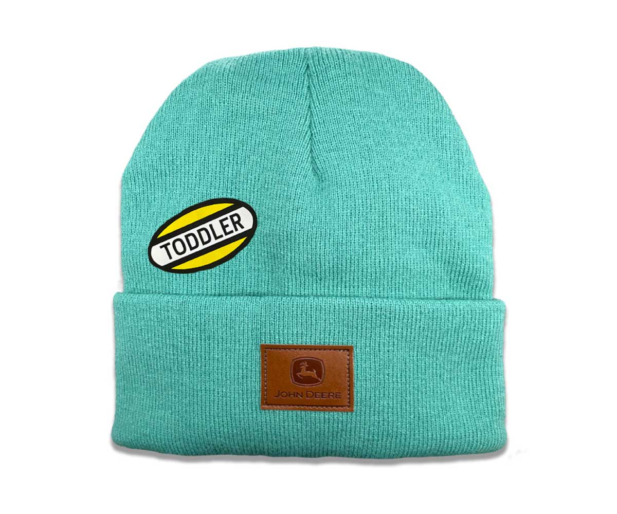 LP82718-John-Deere-toddler-salt-water-colored-acrylic-knit-beanie-1 Image of the John Deere toddler salt water colored acrylic beanie.