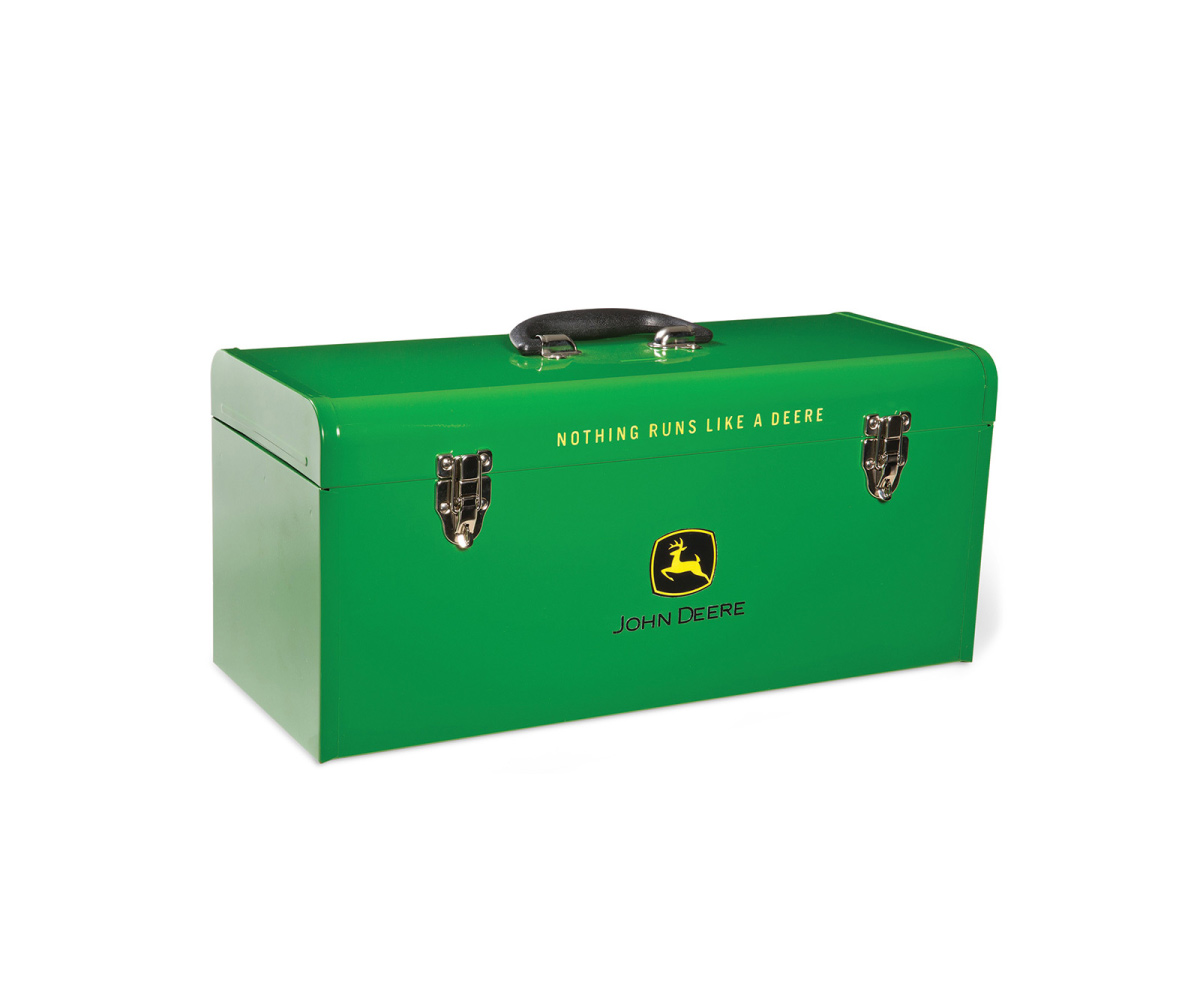 HR-20HB-1-John-Deere-Green-Hand-Carry-20-inch-tool-box-with-tray Image of the John Deere Green hand-carry 20-inch tool box with tray.