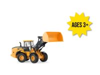 Image of the 1/32 scale John Deere 544L Wheel Loader construction toy with both front bucket and fork attachments.