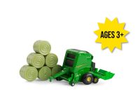 Image of the 1/64 scale John Deere Replica Play 560R Toy Round Hay baler.