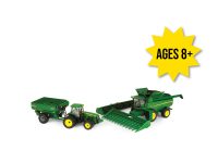 Image of the 1/64 scale John Deere Replica Play toy harvesting set.