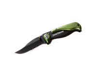 Image of the John Deere folding pocket knife with green trim.