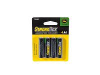 Image of the John Deere 4 pack of AA size Strongbox batteries for kids toys.