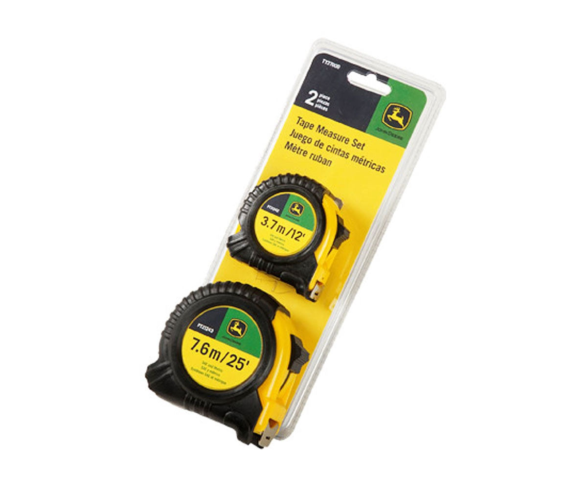 TY27000-John-Deere-2-Piece-Tape-Measure-Set Image of the John Deere 2-piece Tape Measure Set.