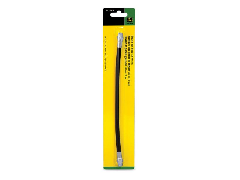 Image of the John Deere 12-inch flexible Grease Whip hose.