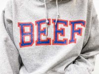 Image of the American Farm Company's Patriotic Eat Beef hoodie.