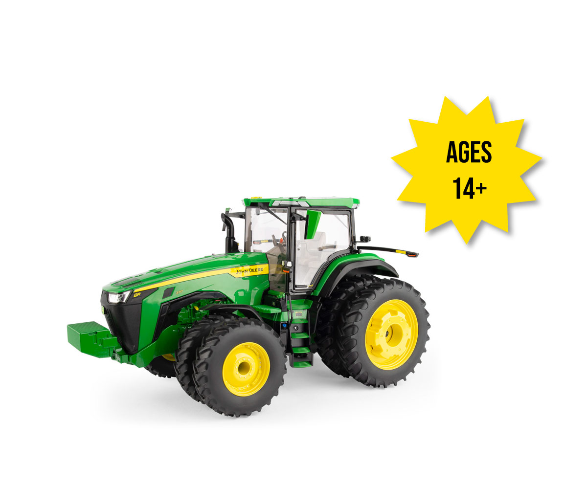 LP77316-1-16-8R-370-Prestige-Collection Image of the 1/16 scale Prestige Collection John Deere 8R 370 Collectible toy tractor.