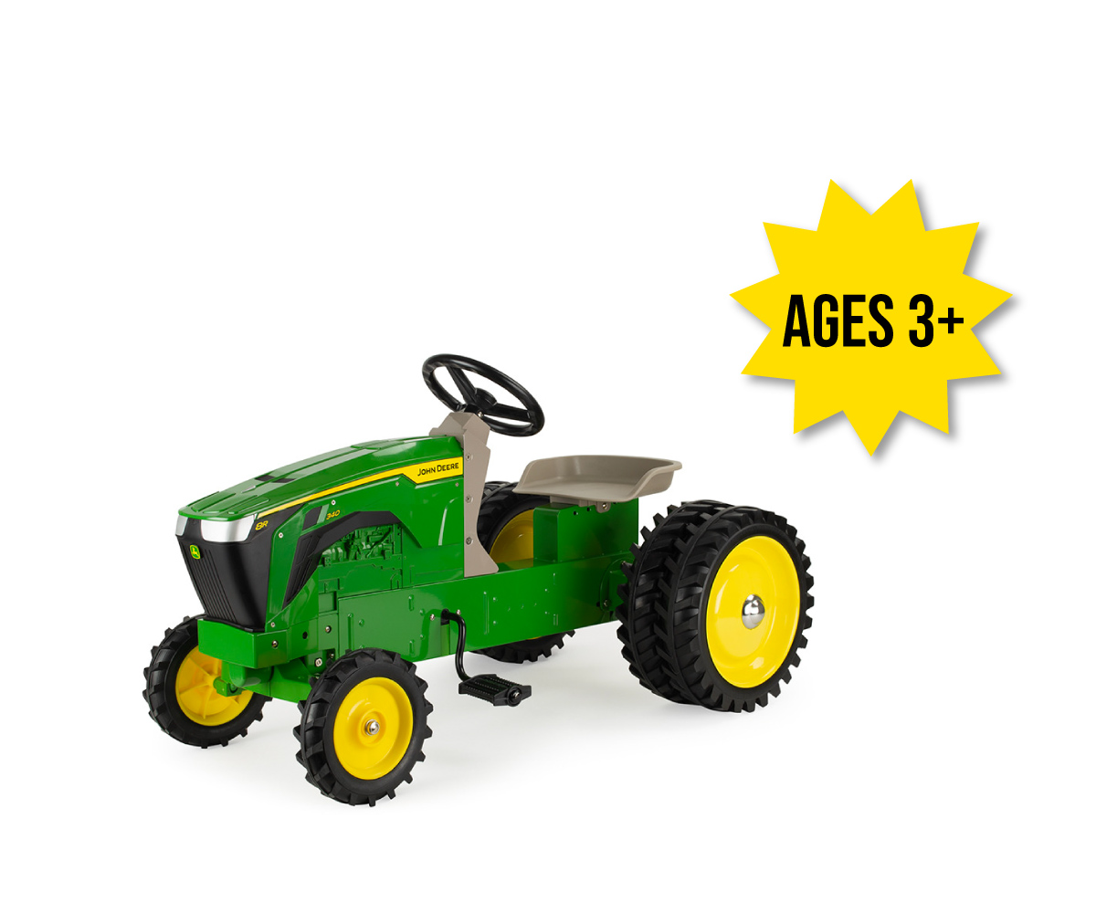 LP84542-John-Deere-8R-340-Pedal-Tractor-with-Rear-Duals-Ride-On-Toy