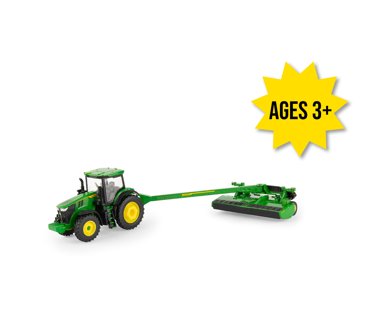 LP82782-1-64-Scale-John-Deere-7R-270-with-Mower-Toy-Tractor-Set