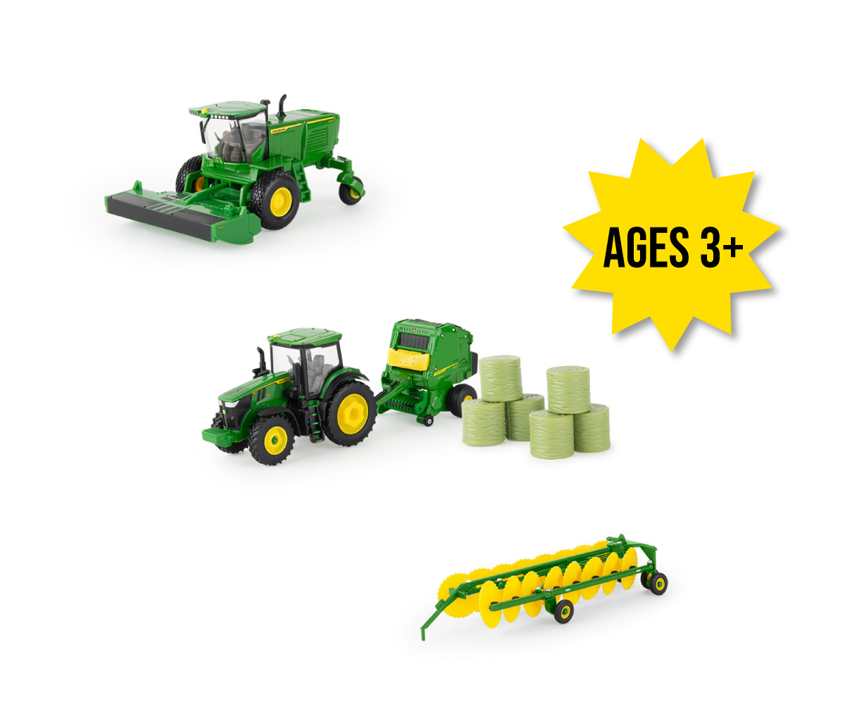 LP86066-1-64-Scale-John-Deere-Toy-Haying-Set Image of LP86066, the 1/64 scale John Deere haying toy play set.