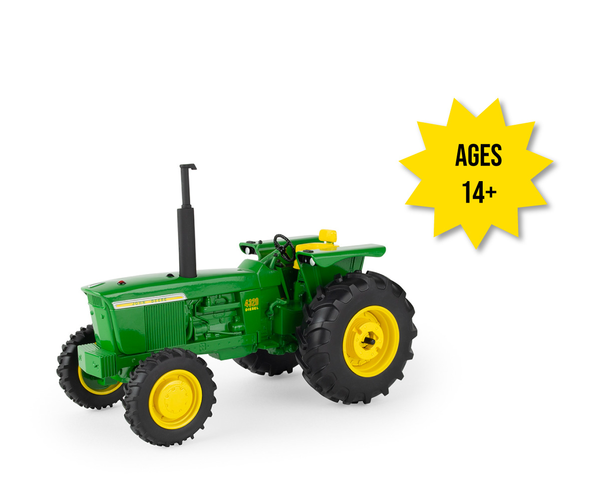 LP86766-1-16-Scale-John-Deere-4320-Collectible-toy-tractor Image of the 1/16th scale John Deere 4320 Prestige Collection Collectible toy tractor.
